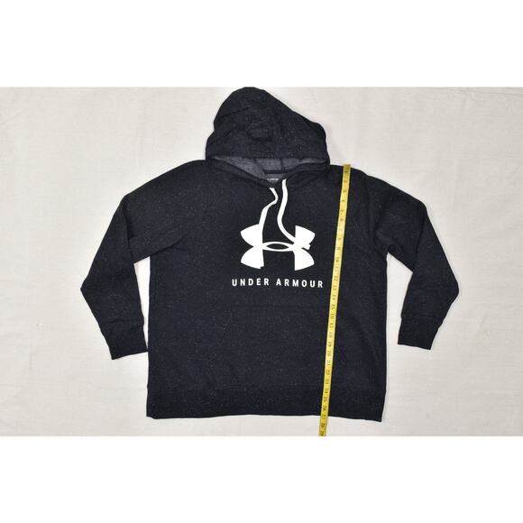Under Armour Men's Plus Size 1X Hoodie Loose Fit Logo Black White Speckle - Picture 3 of 8